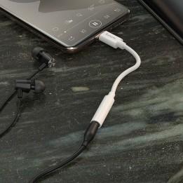 Adapter AUX USB C for Jack 3,5 mm Hoco LS30 white