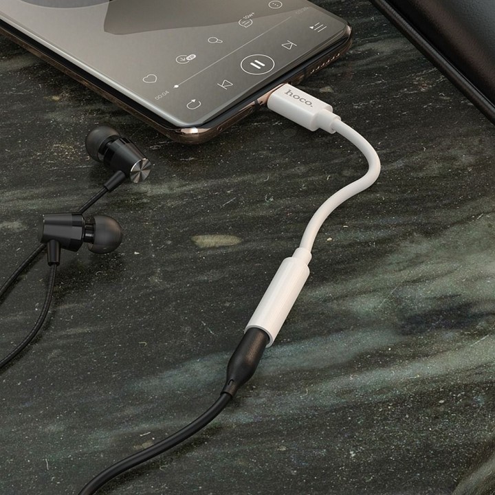 Адаптер AUX USB C для Jack 3,5 mm Hoco LS30 білий