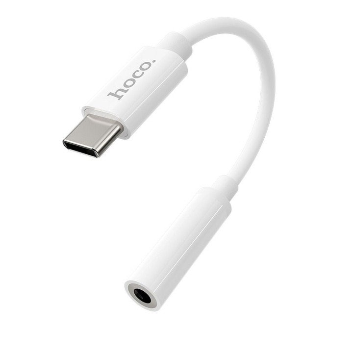 Adapter AUX USB C for Jack 3,5 mm Hoco LS30 white