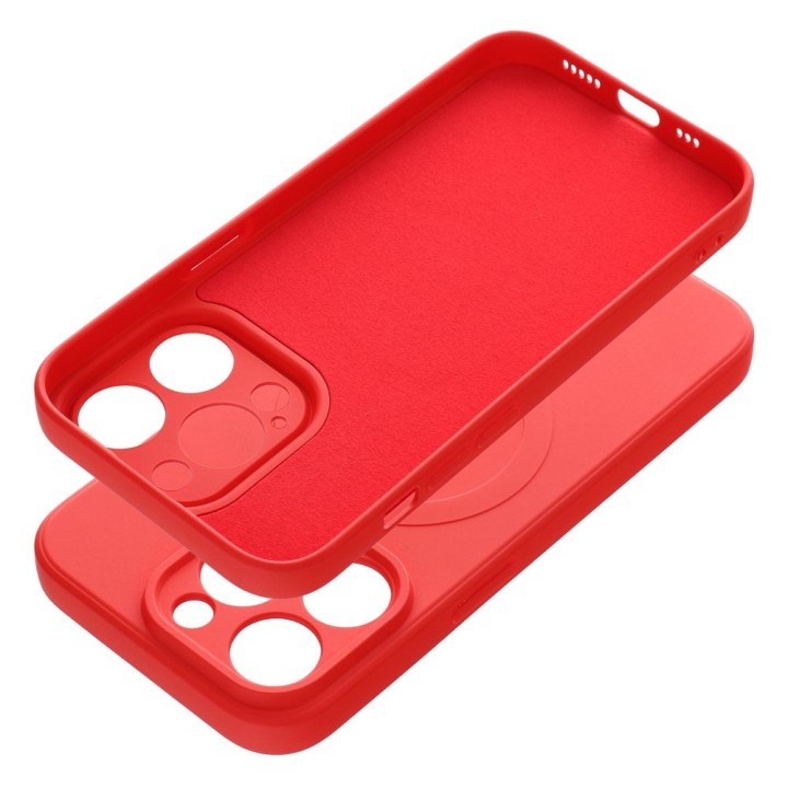 Чохол для iPhone 14 PRO Silicone Mag Cover сумісний із MagSafe (camera protection) червоний