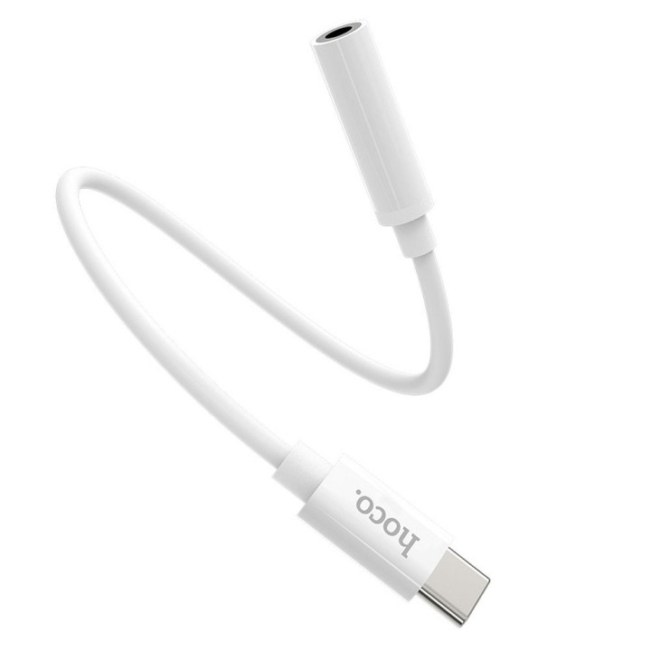 Adapter AUX USB C do Jack 3,5 mm Hoco LS30 biały