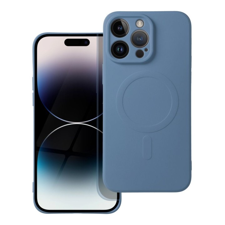 Etui na iPhone 14 PRO MAX Silicone Mag Cover zgodne z MagSafe (camera protection) niebieskie