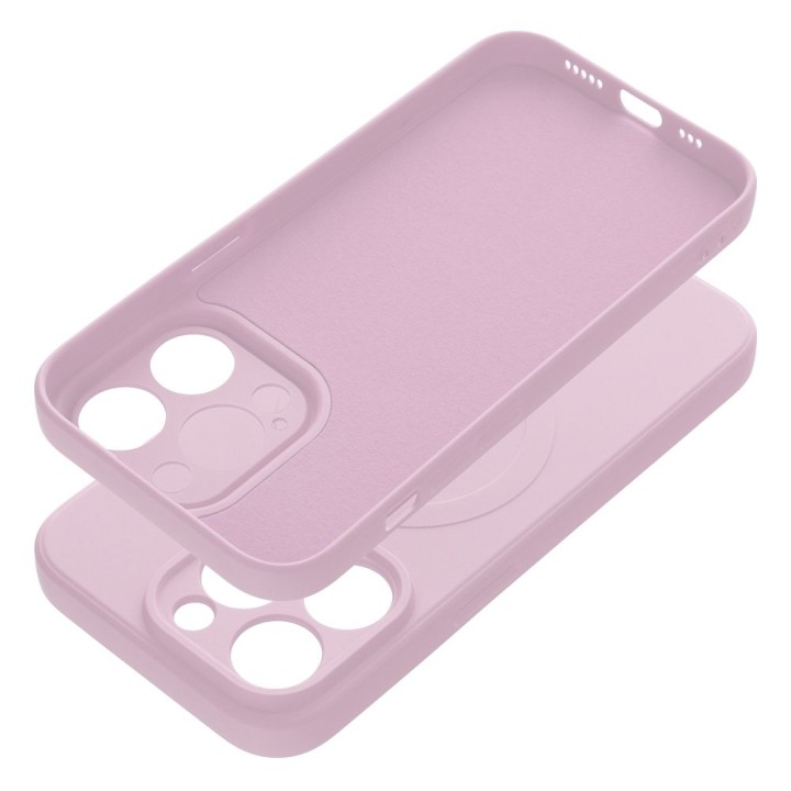Чохол для iPhone 14 PRO Silicone Mag Cover сумісний із MagSafe (camera protection) рожевий