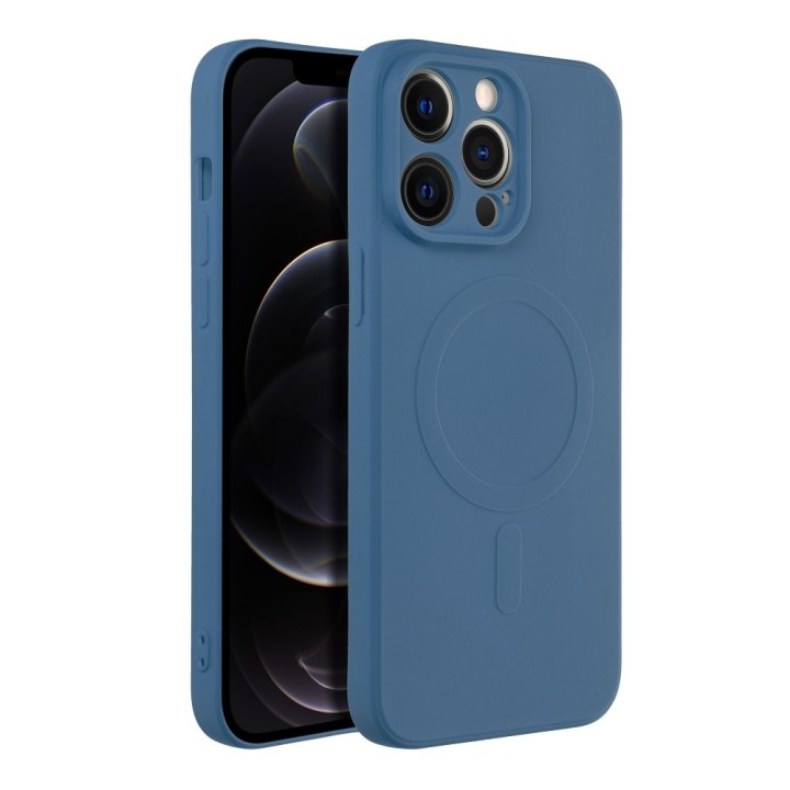 Чохол для iPhone 14 PRO MAX Silicone Mag Cover сумісний із MagSafe (camera protection) синій