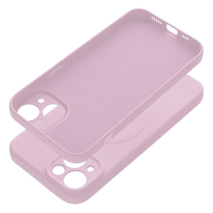 Чохол для iPhone 14 Silicone Mag Cover сумісний із MagSafe (camera protection) рожевий