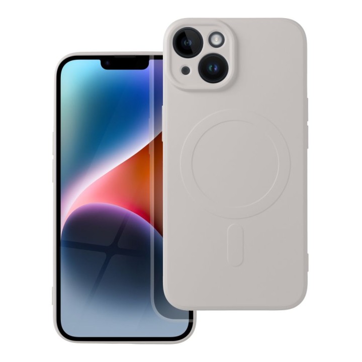 Case for iPhone 14 Silicone Mag Cover compatible with MagSafe (camera protection) white