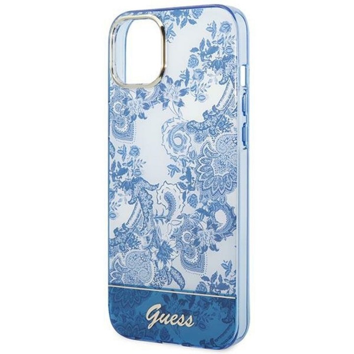 GUESS case for IPHONE 14 Plus GUHCP14MHGPLHB (IML Electro Cam TDJ) blue