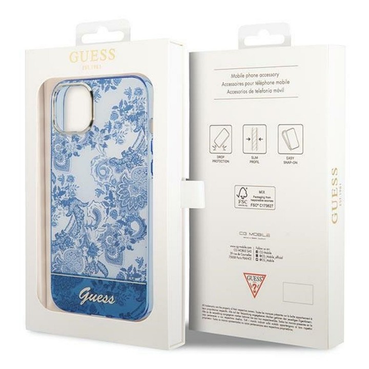 GUESS чохол для IPHONE 14 Plus GUHCP14MHGPLHB (IML Electro Cam TDJ) синій