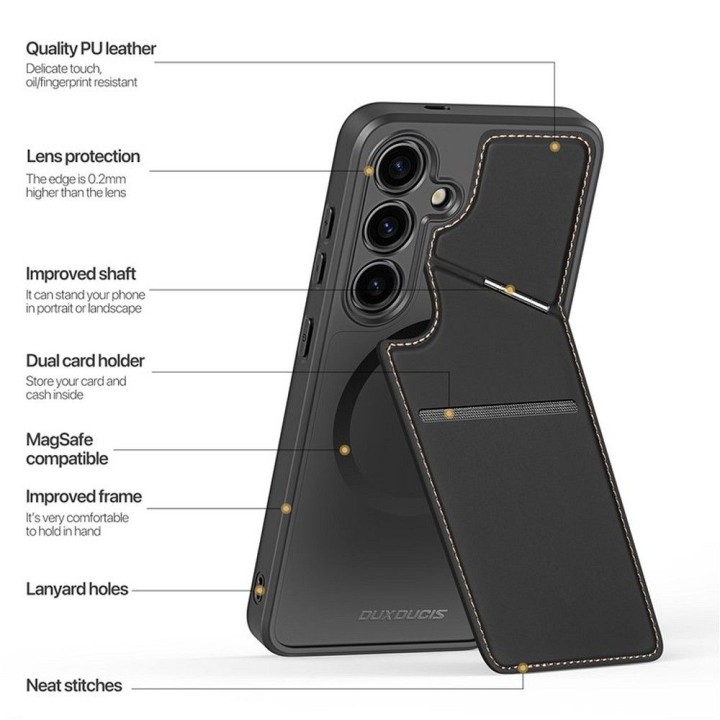 DUX DUCIS чехол RAFI II MAG с подставкой совместимый с MagSafe для SAMSUNG S24 Plus черный