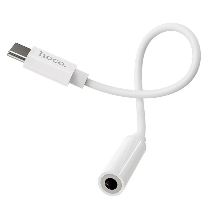Адаптер AUX USB C на Jack 3,5 mm Hoco LS30 белый