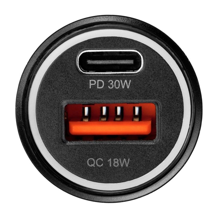 Автомобильное зарядное устройство Blue Star USB C + USB A QC3.0 PD AFC PPS 3A 30W + кабель USB C — USB C черное