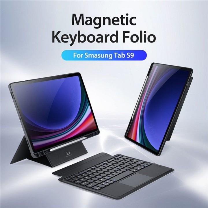 DUX DUCIS case DK foldable with a wireless keyboard for SAMSUNG Tab S9/S9FE/S10FE black