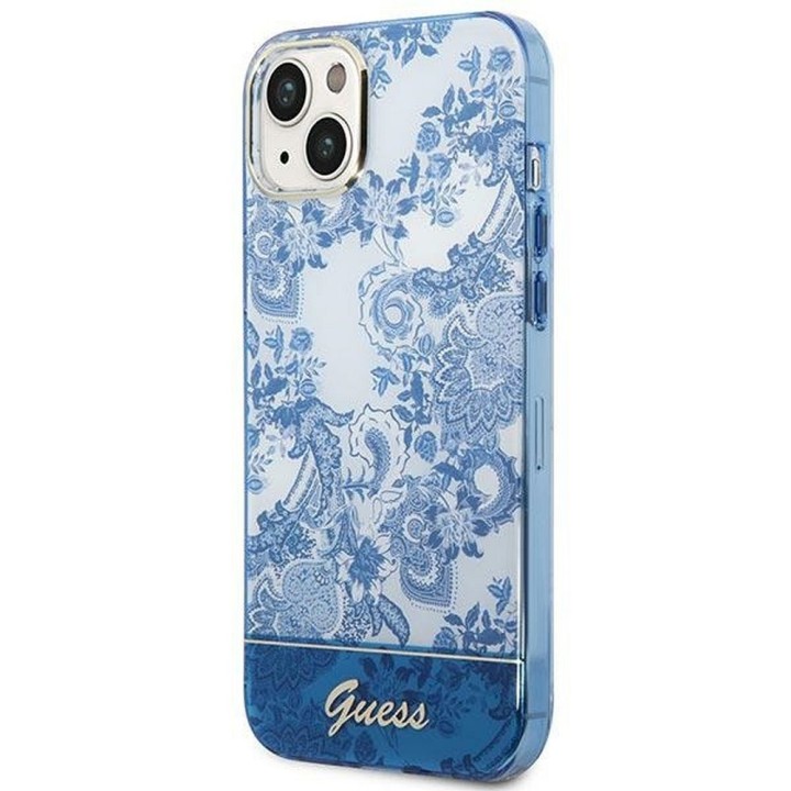 GUESS case for IPHONE 14 Plus GUHCP14MHGPLHB (IML Electro Cam TDJ) blue
