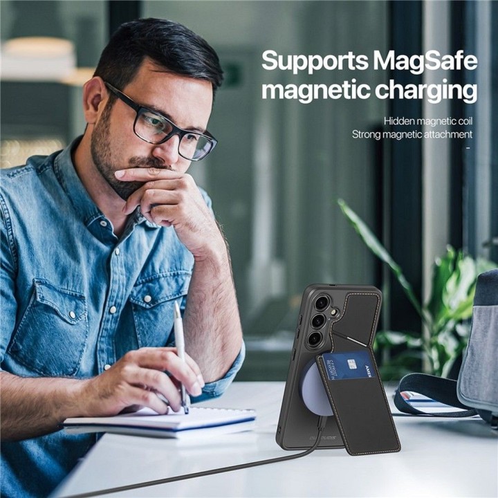 DUX DUCIS case RAFI II MAG with a stand compatible with MagSafe for SAMSUNG S24 Plus black