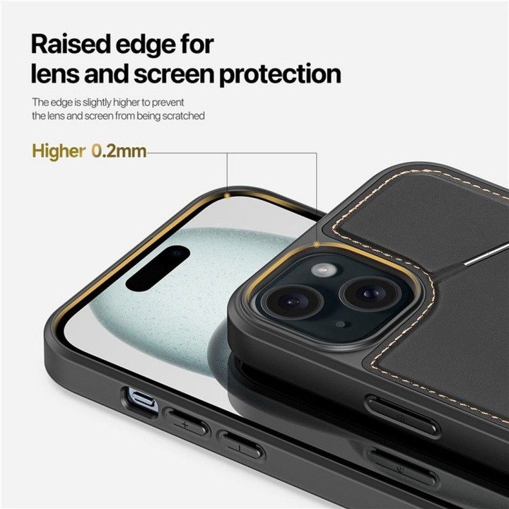 DUX DUCIS case RAFI II MAG with a stand compatible with MagSafe for IPHONE 15 Plus black