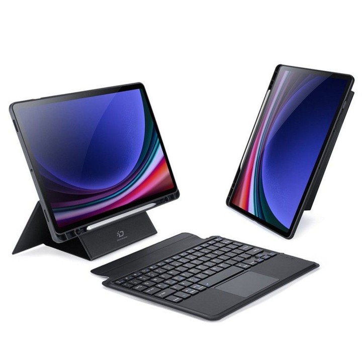 DUX DUCIS case DK foldable with a wireless keyboard for SAMSUNG Tab S9/S9FE/S10FE black