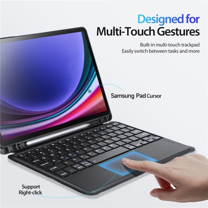 DUX DUCIS case DK foldable with a wireless keyboard for SAMSUNG Tab S9/S9FE/S10FE black