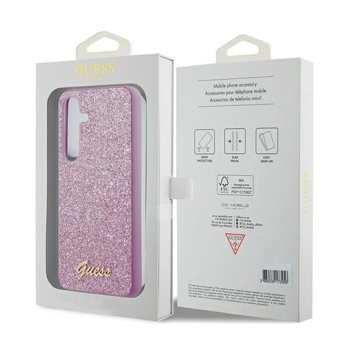 GUESS чехол для SAMSUNG S24 GUHCS24SHGGSHU (Glitter Script) фиолетовый