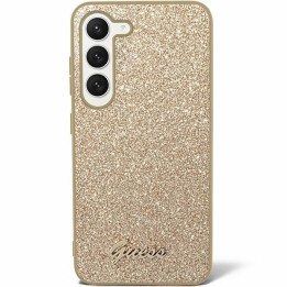 GUESS чехол для SAMSUNG S24 GUHCS24SHGGSHD (Glitter Script) золотой