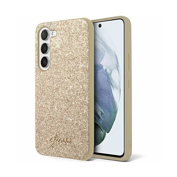 GUESS case for SAMSUNG S24 GUHCS24SHGGSHD (Glitter Script) gold