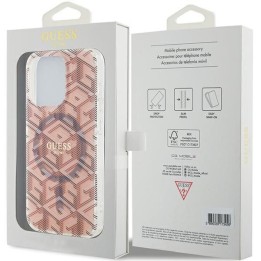 GUESS futerał do IPHONE 15 Pro Max kompatybilny z MagSafe GUHMP15XHGCUSTGP (IML GCUBE) różowy