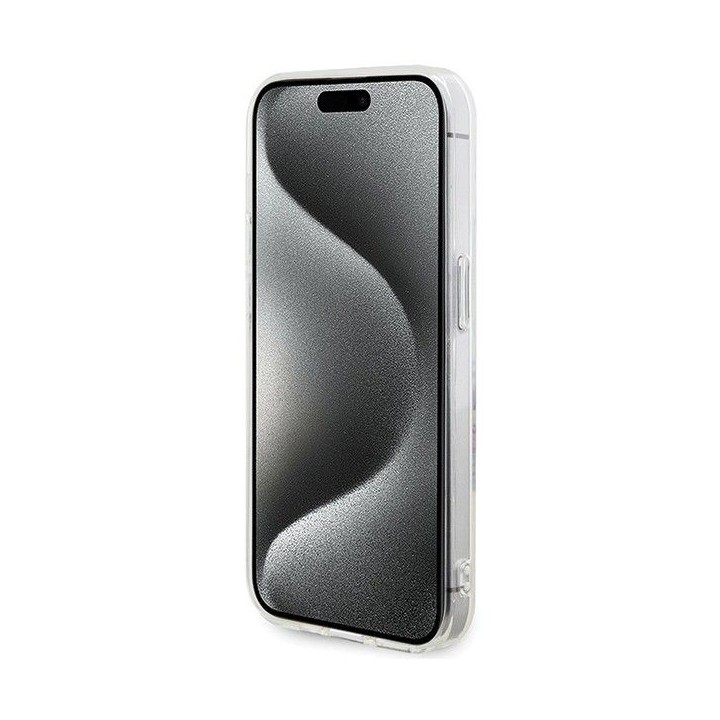 GUESS чохол для IPHONE 15 Pro Max сумісний із MagSafe GUHMP15XHFWFCT (Flowers Wreath) прозорий