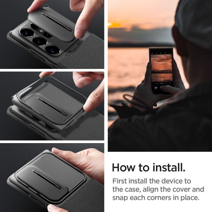 Чехол SPIGEN Optik Armor для SAMSUNG S24 ULTRA black