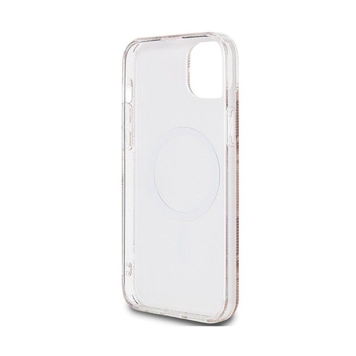 GUESS case for IPHONE 15 compatible with MagSafe GUHMP15SHGCUSTGW (IML GCUBE) brown