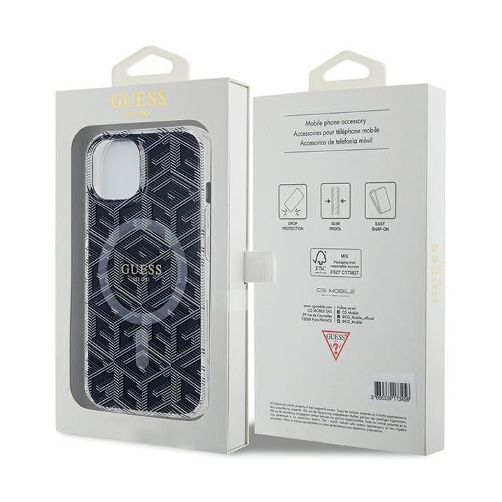 GUESS чохол для IPHONE 15 Plus, сумісний із MagSafe GUHMP15MHGCUSTGK, для iPhone 15 Plus (IML GCUBE) чорний
