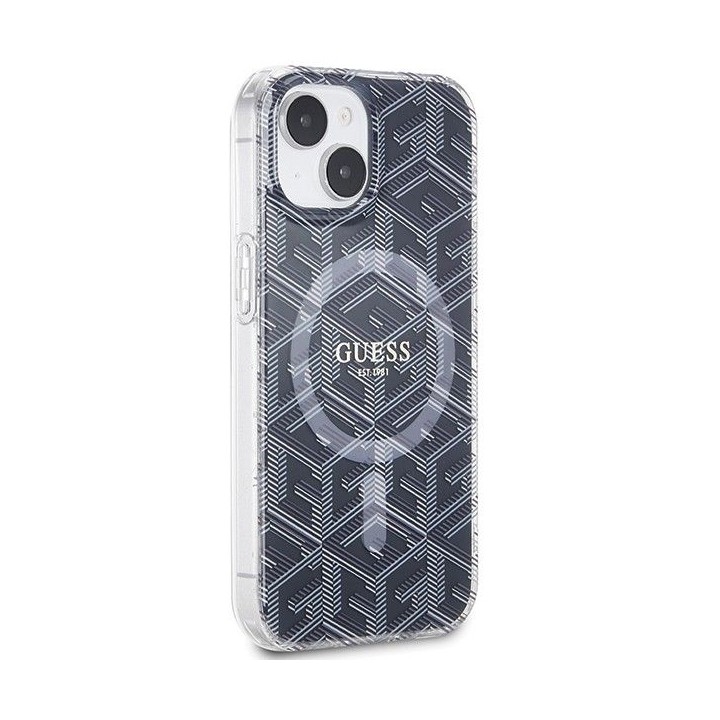 GUESS case for IPHONE 15 Plus compatible with Magsafe GUHMP15MHGCUSTGK for iPhone 15 Plus (IML GCUBE) black