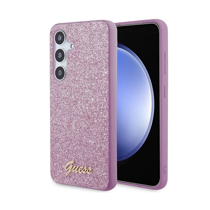 GUESS чехол для SAMSUNG S24 GUHCS24SHGGSHU (Glitter Script) фиолетовый