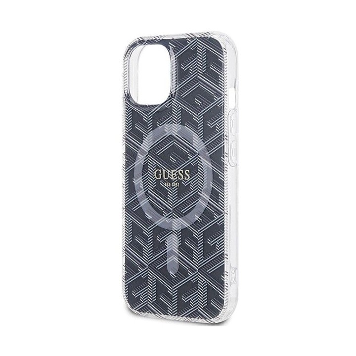 GUESS чехол для IPHONE 15 Plus, совместимый с MagSafe GUHMP15MHGCUSTGK, для iPhone 15 Plus (IML GCUBE) черный
