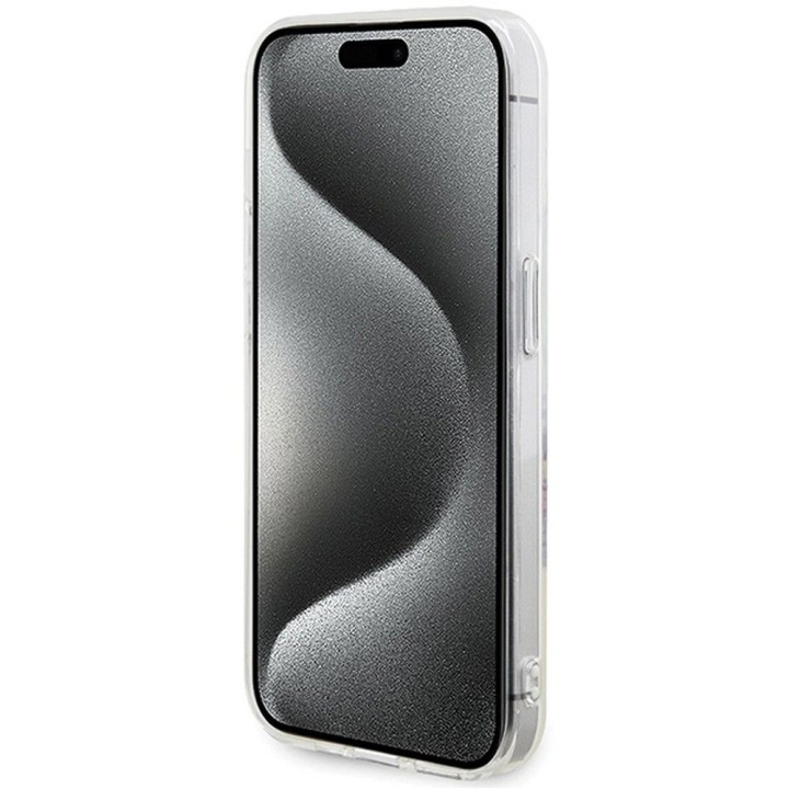 GUESS чохол для IPHONE 15 Pro сумісний із MagSafe GUHMP15LHFWFCT (Flowers Wreath) прозорий