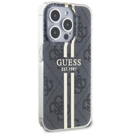 GUESS чохол для IPHONE 15 Pro GUHCP15LH4PSEGK (4G Gold Stripe) чорний