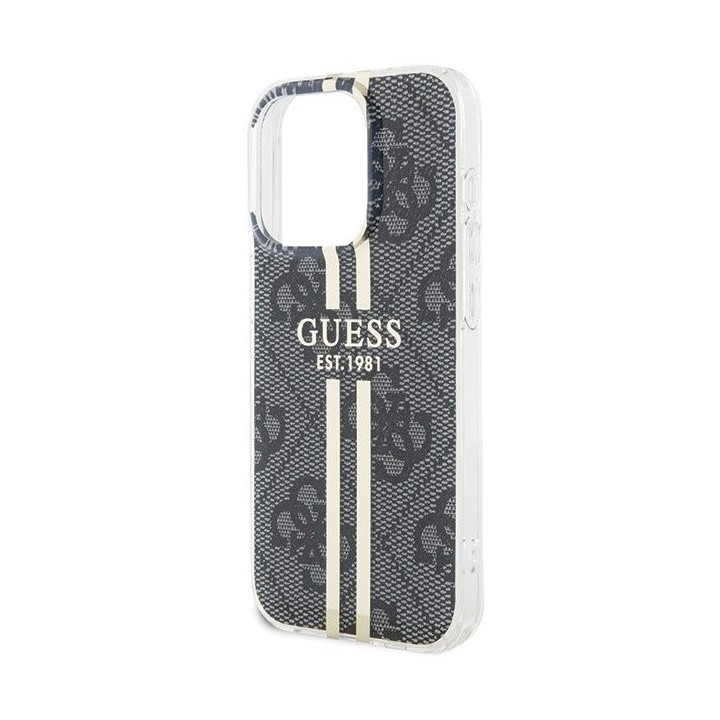 GUESS чохол для IPHONE 15 Pro GUHCP15LH4PSEGK (4G Gold Stripe) чорний