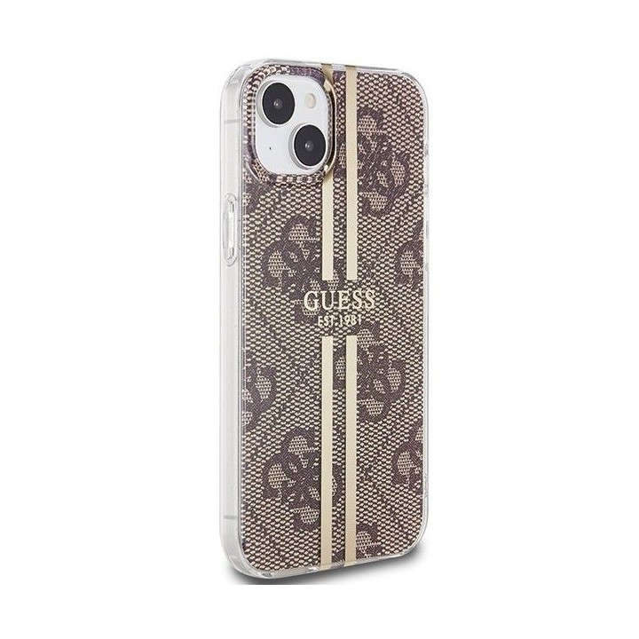 GUESS чохол для IPHONE 15 Plus GUHCP15MH4PSEGW (4G Gold Stripe) коричневий