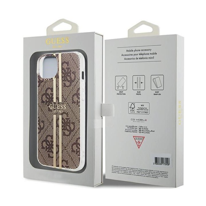 GUESS case for IPHONE 15 Plus GUHCP15MH4PSEGW (4G Gold Stripe) brown