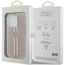 GUESS чохол для IPHONE 15 Pro GUHCP15LH4PSEGP (4G Gold Stripe) рожевий