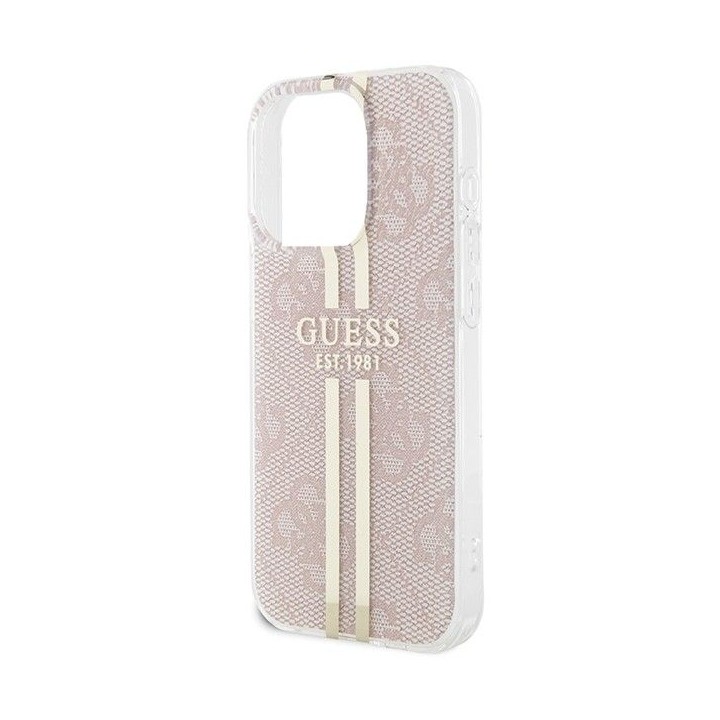 GUESS чохол для IPHONE 15 Pro GUHCP15LH4PSEGP (4G Gold Stripe) рожевий