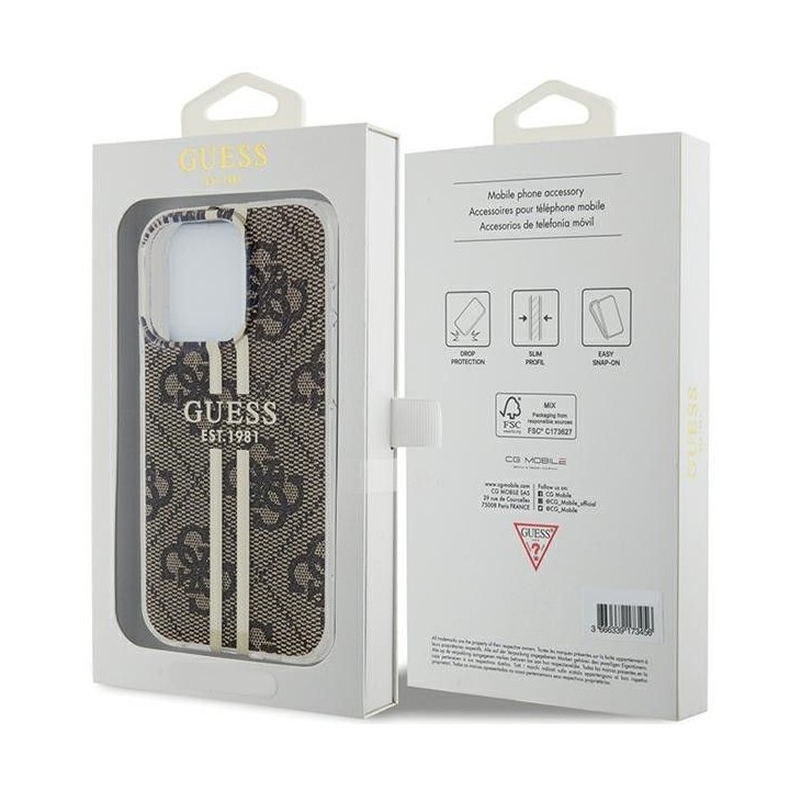 GUESS case for IPHONE 15 Pro GUHCP15MH4PSEGW (4G Gold Stripe) brown