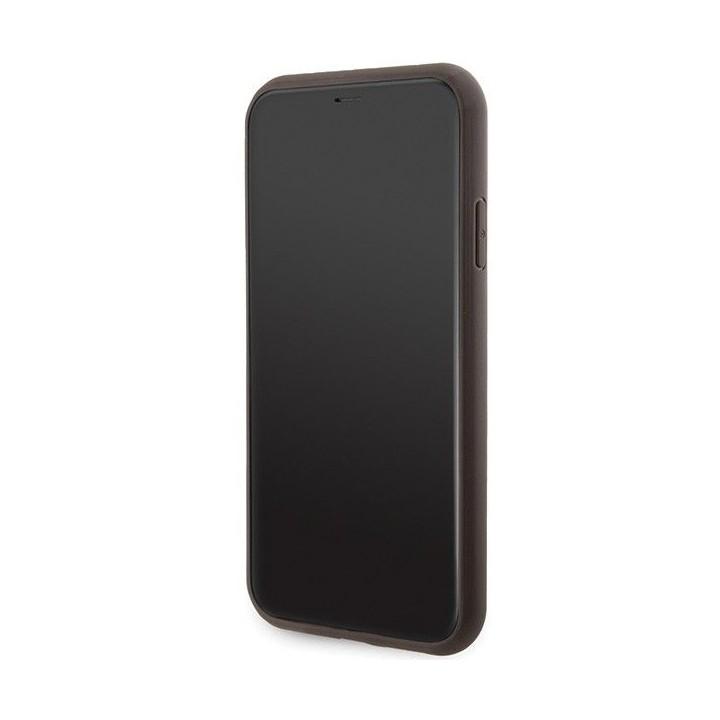 GUESS case for IPHONE 11 compatible with MagSafe GUHMN61G4GFRW (4G Ring classic logo) brown