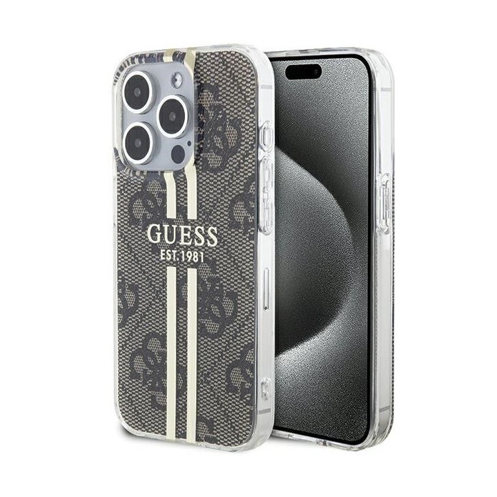 GUESS case for IPHONE 15 Pro GUHCP15MH4PSEGW (4G Gold Stripe) brown