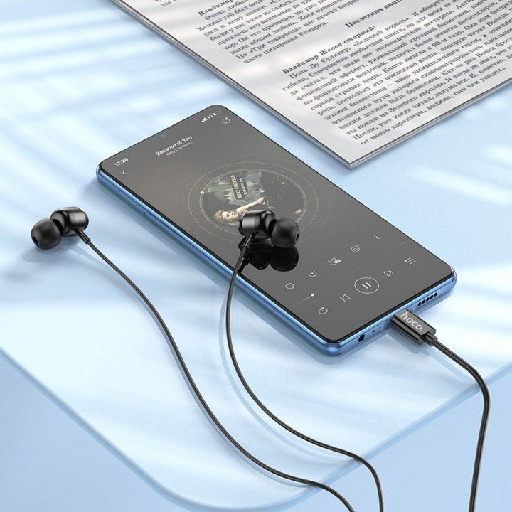 Wired in-ear headphones USB C Hoco M122 black