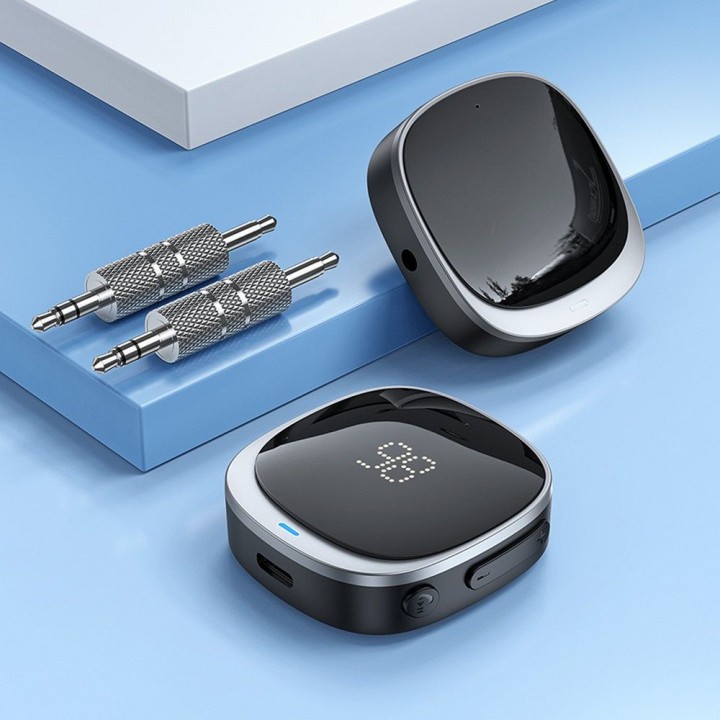 Адаптер AUX Bluetooth Jack 3,5 mm Hoco с дисплеем E80 черный