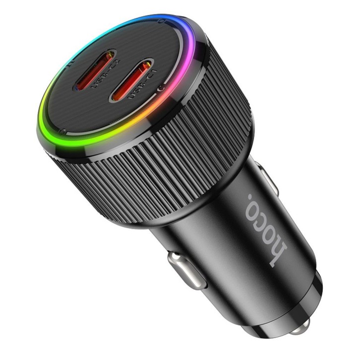 Автомобільний зарядний пристрій Hoco 2 x USB C QC PD 50W NZ14B чорний