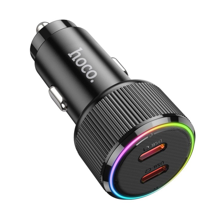 Автомобильное зарядное устройство Hoco 2 x USB C QC PD 50W NZ14B черное