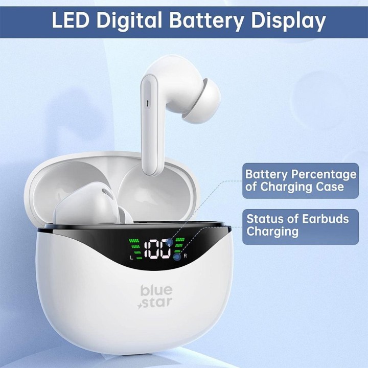 Wireless in-ear headphones Blue Star T60 TWS white