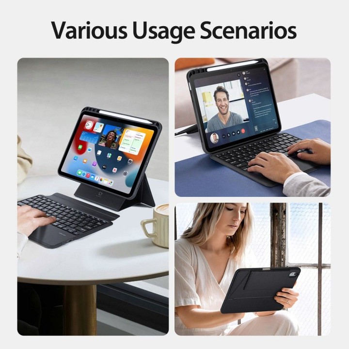 DUX DUCIS case DK foldable with keyboard wireless for iPad 10 (2022) black