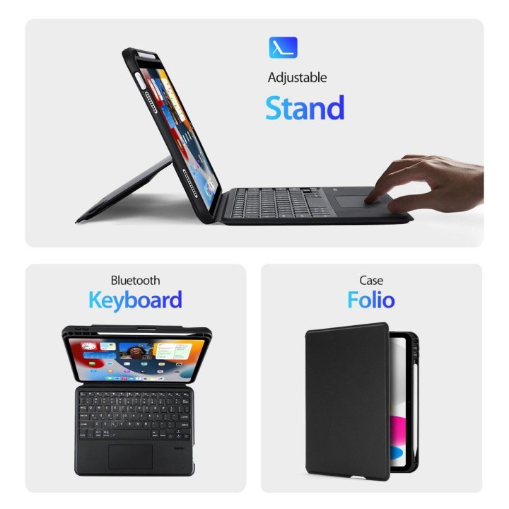 DUX DUCIS case DK foldable with a wireless keyboard for iPad 10 (2022) black