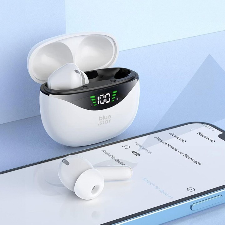 Wireless headphones in-ear Blue Star T60 TWS white
